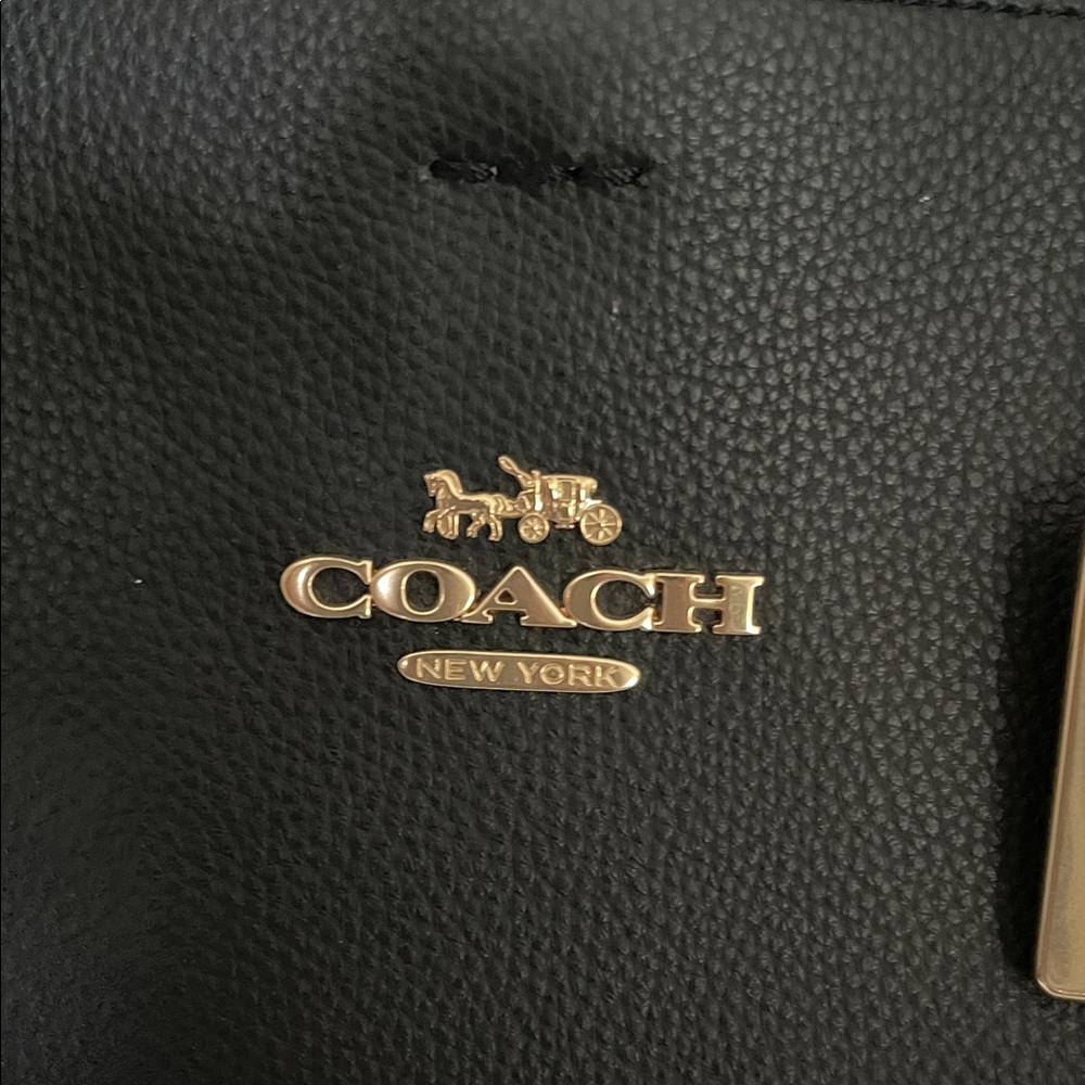 Coach Black Pebbled Leather Tote - Picture 2 of 6